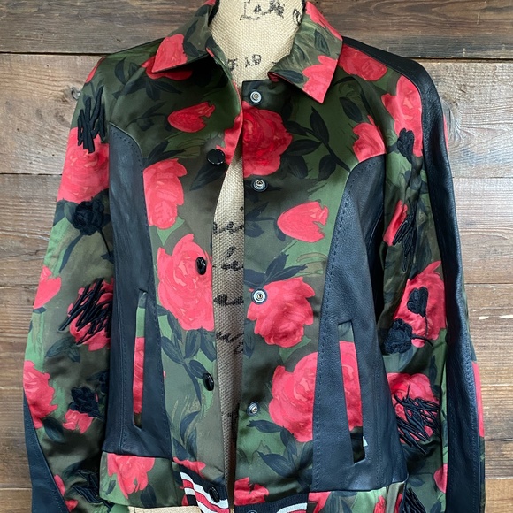 Coach Jackets & Blazers - COACH Camo Rose Varsity Jacket